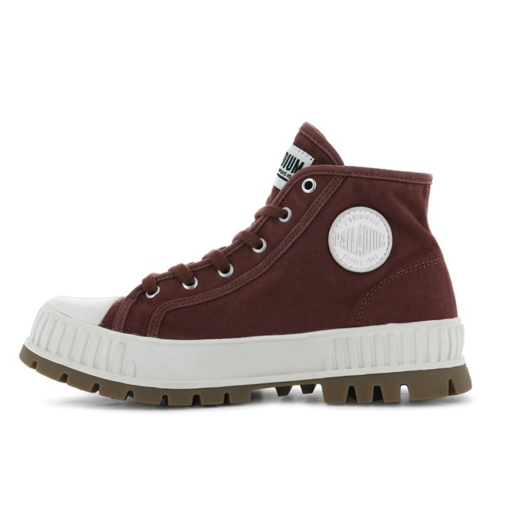 Palladium Pallashock Mid OG High Tops Sneakers Dames Bordeaux | NL 46NPBHR